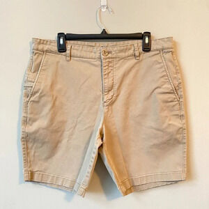 Joseph Abboud Men's Size 36 8" Flat Front Stretch Casual Khaki Chino Shorts